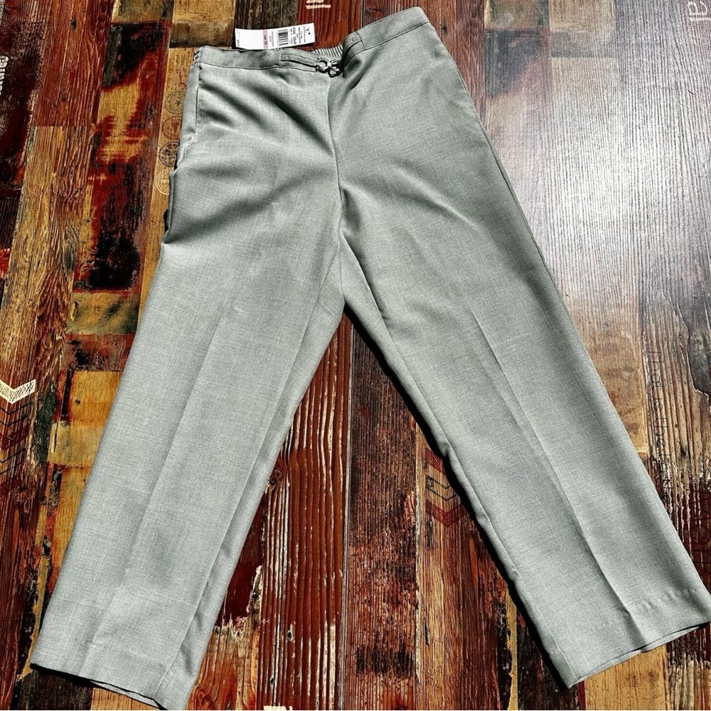 Alfred Dunner Light Gray Straight Leg Trousers